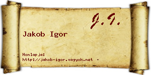 Jakob Igor névjegykártya