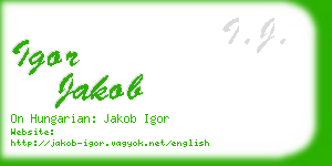 igor jakob business card